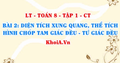 Công thức tính diện tích xung quanh và thể tích hình chóp tam giác đều, tứ giác đều? Toán 8 bài 2 ct1c2b2